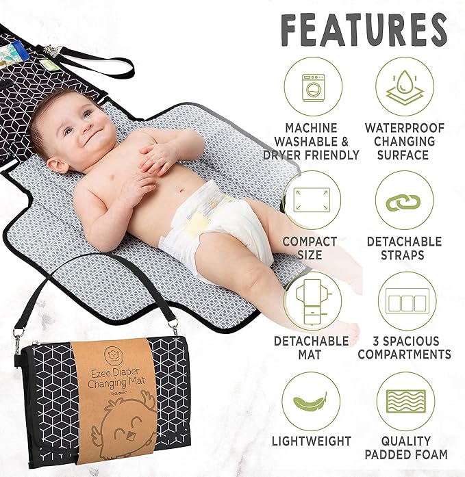 KeaBabies Baby Diaper Caddy Organizer and Portable Diaper Changing Pad - Large Baby Organizer - Waterproof Foldable Baby Changing Mat - Diaper Organizer For Changing Table - Diaper Changing Station