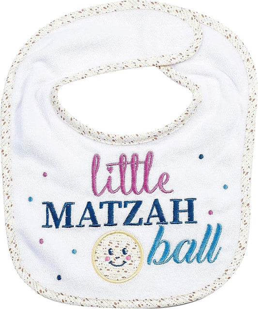 Rite Lite Little Matzah Ball Embroidered Baby Bib Cute Jewish Baby Bib for Newborns Infants Toddlers Judaica Baby Gift Kosher Food Theme Baby Shower