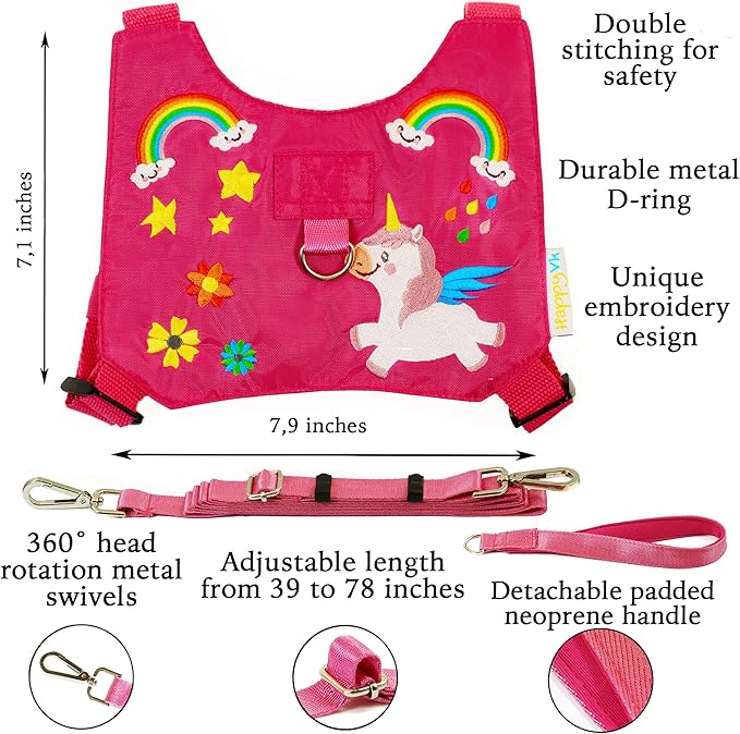 HappyVk Toddler Leash Harness Kid Leash Child Safety Harness Baby Leash Anti Lost Ages 1-4
