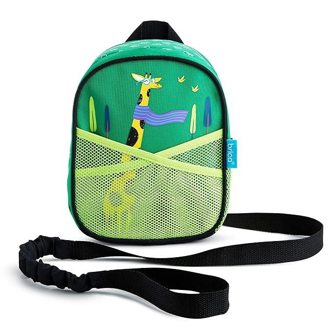 Munchkin® Brica® By-My-Side™ Toddler Safety Harness Backpack with Leash, Giraffe, Green
