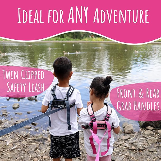 Hobble De Hoo Autism Safety Harness with leash for Kids 2–7 | Walking Safety Vest with Grab Handles for Wandering Prevention