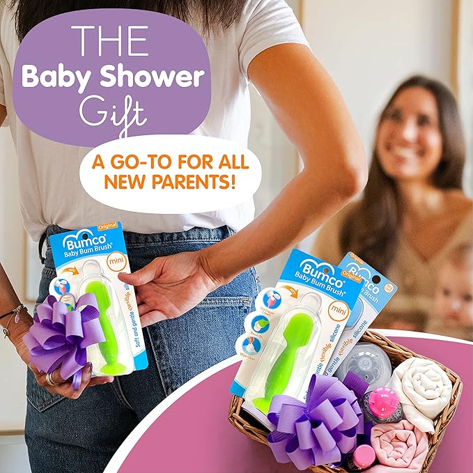 Bumco Mini Diaper Cream Spatula with Case - BPA-Free Butt Spatula Baby, Soft & Flexible Diaper Spatula, Diaper Cream Applicator, Mom-Invented Baby Must Haves, Diaper Bag Essentials, Butt Paste Spatula