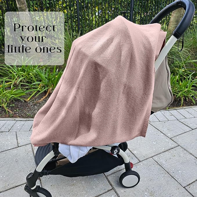 Little Rou Nursing Cover for Breastfeeding, Breathable Organic Cotton & Cashmere Poncho, Privacy Peekaboo Feature, Soft Breast Feeding Shawl for Women – Includes Laundry Bag (Mauve)