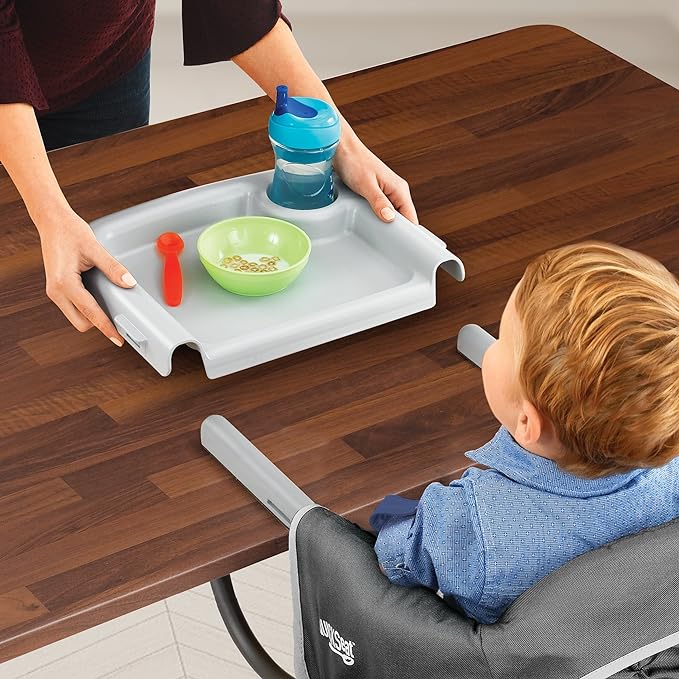 Chicco QuickSeat Hook-On Chair, Portable High Chair for Babies and Toddlers, for Children up to 37 lbs., Travel-Friendly, Graphite/Grey