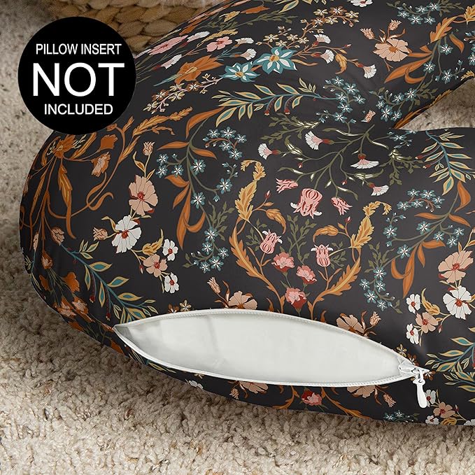Sweet Jojo Designs Boho Wildflower Vintage Floral Girl Nursing Pillow Cover Baby Breastfeeding Slipcover Infant Newborn Nursery Bottle Breast Feeding Pillowcase Pillow NOT Included Bohemian Farmhouse