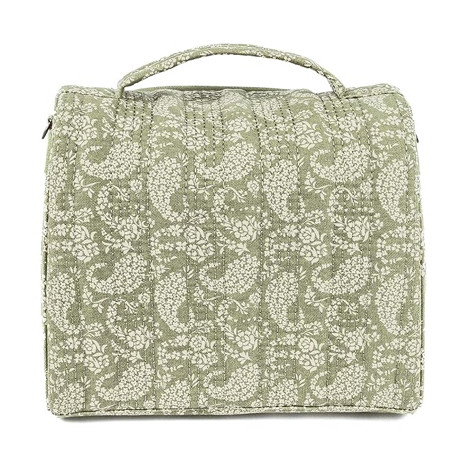 JuJuBe Insulated Bottle Bag, Breastmilk Cooler Bag Fits 3 Baby Bottles, Storage Tote for Nursing Mom, Daycare & Travel, Lunch Bag w/Handle & Shoulder Strap (Paisley Floral)