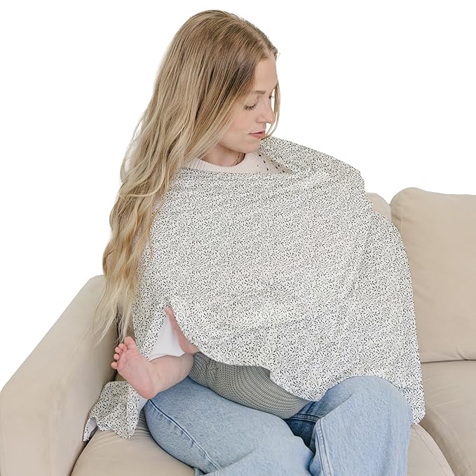 Sorrel + Fern Nursing Cover Up for Breastfeeding - Breathable Breastfeeding Cover with Removable Arch Neckline for Women - Breast Feeding Covers for Women (Sage Leaf)