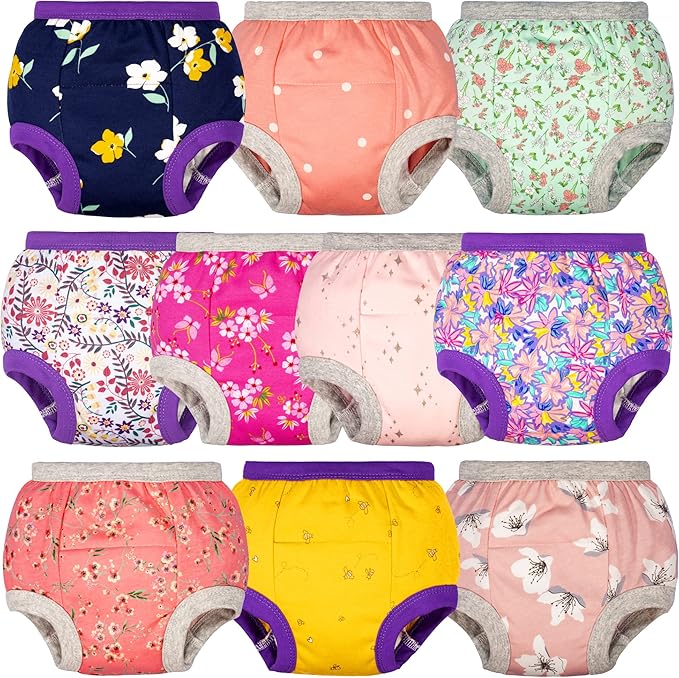 BIG ELEPHANT Potty Training Underwear, 100% Cotton Absorbent Unisex Toddler Pee Pants for Boys Girls