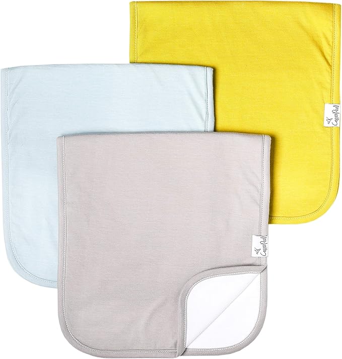 Copper Pearl Premium Baby Burp Cloths - 3-Pack Large Cotton Burp Cloths, Extra Soft Spit Up Rags with 3 Absorbent Layers, Perfect for Baby Boy and Baby Girl Gifts (21" x 10" Size, Stone Set)