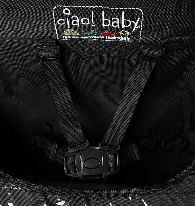 ciao! baby Portable High Chair for Babies and Toddlers, Compact Folding Travel High Chair with Carry Bag for Outdoor Camping, Picnics, Beach Days, and More (Black)