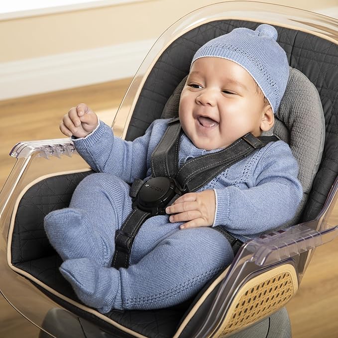 Maxi-Cosi Kiskadee 360 Rotating High Chair, 7 Modes, Infant to 5 Years up to 50 lbs, ClipQuik Magnetic Clip, 3-Position Tray, Washable Pad, Infant Recline, Booster Seat, Child Stool, Onyx Heritage