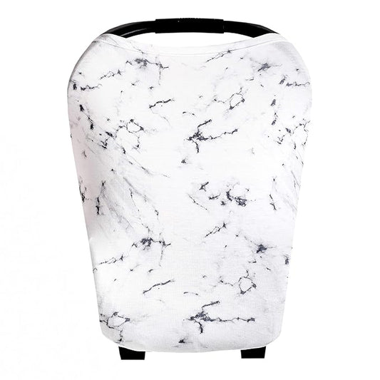 Copper Pearl Multi-Use Cover: Car Seat & Stroller Cover for Sun - Stretchy Fabric, All-Season Use, Stylish Designs, Easy Access for Moms - Marble