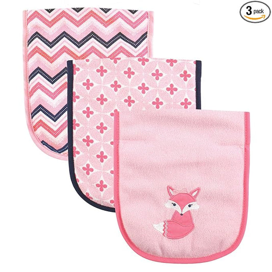 Luvable Friends Unisex Baby Cotton Burp Cloths with Fiber Filling, Foxy, One Size