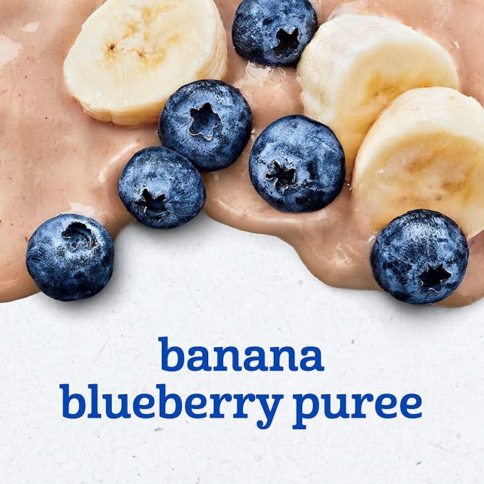 Gerber Stage 2 Baby Food, Banana Blueberry Puree Pouch, 2 Servings of Fruit, No Added Sweetener, No Artificial Colors or Flavors