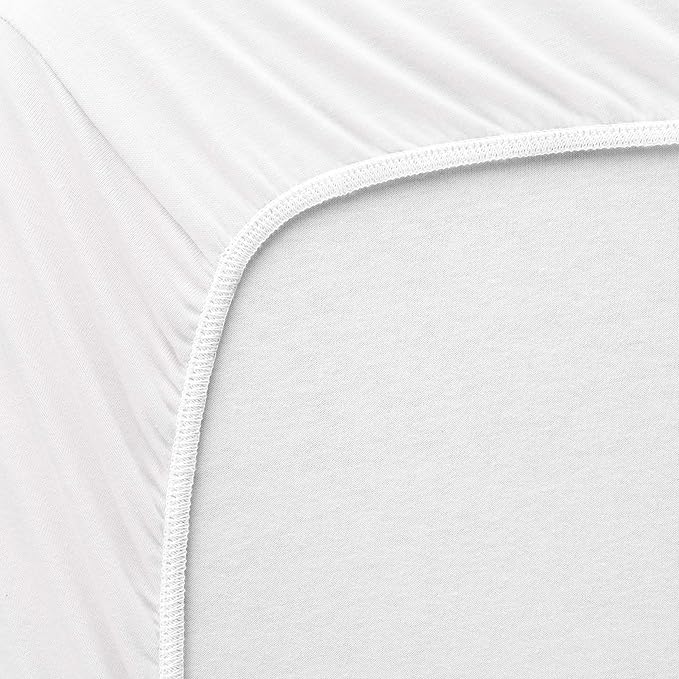 SheetWorld Fitted Baby Bassinet Sheet fits ANGELBLISS Baby Bassinet Bedside Sleeper 19 x 34, 100% Cotton Jersey, Hypoallergenic, Butter Soft, Solid White, Made in USA