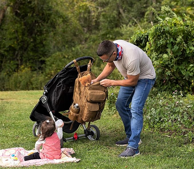 T.O.M HORIZONS Sling Diaper Bag for Dad; Single-handed Diaper Changing System. Changing Pad and much more included