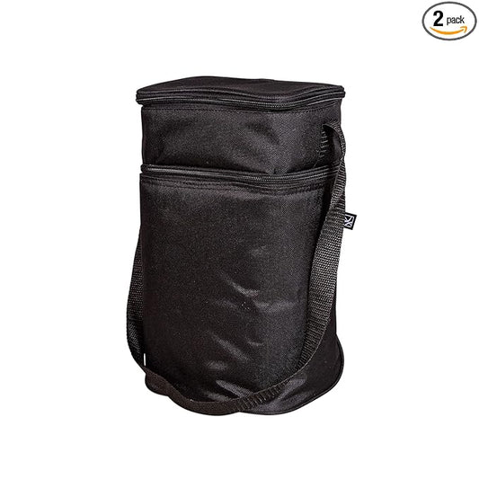 J.L. Childress Six Bottle Breast Milk Cooler Travel Bag - Insulated Baby Bottle Storage Bag, Portable Organizer Pack for Breast Milk, Use for Daycare or On The Go - Black Stripe