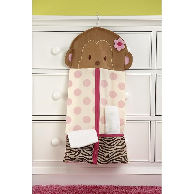 Carter's Jungle Collection Nursery Diaper Stacker, Pink/Lime/Brown/Tan