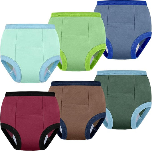 BIG ELEPHANT Potty Training Underwear, 100% Cotton Absorbent Unisex Toddler Pee Pants for Boys Girls