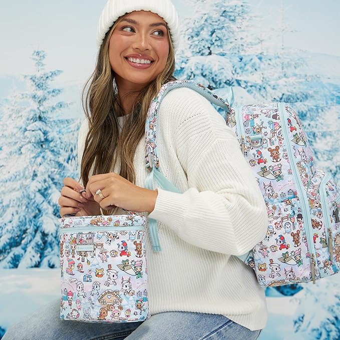 JuJuBe Fuel Cell, Tokidoki Snow Day, Insulated Lunch Box, Tote Bag Lunchbox with Cooler for Women, Men, Reusable for Work, Beach and Travel, Food, Baby Bottle and Drink Carrier