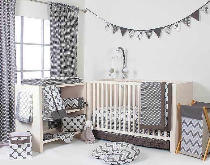 Bacati - Mix N Match Dots Diaper Stacker (Grey)