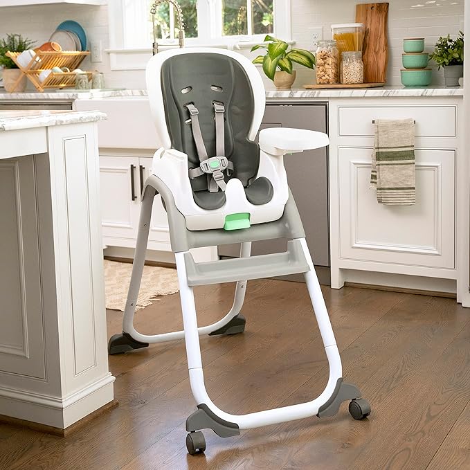 Ingenuity Full Course SmartClean 6-in-1 High Chair – SmartClean EVA Foam, 5 Point Safety Harness, 2 Dishwasher Safe Trays – Slate
