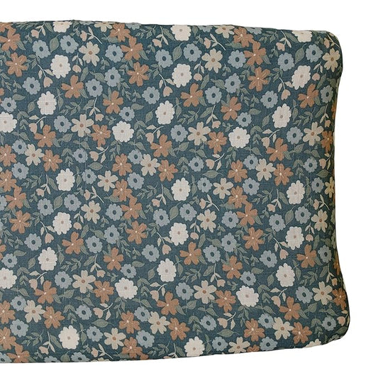 Mebie Baby Changing Pad, Midnight Floral, 100% Muslin Cotton Changing Table Pad Cover for Baby Boy and Girl, Designer Nursery Decor Covers, Diaper Changing Pad Cover for Changing Station