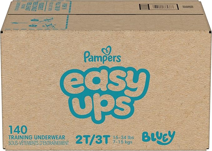Pampers Training Pants - Easy Ups Boys & Girls Bluey - Size 2T-3T, 140 Count, Children's Potty Underwear (Packaging May Vary)