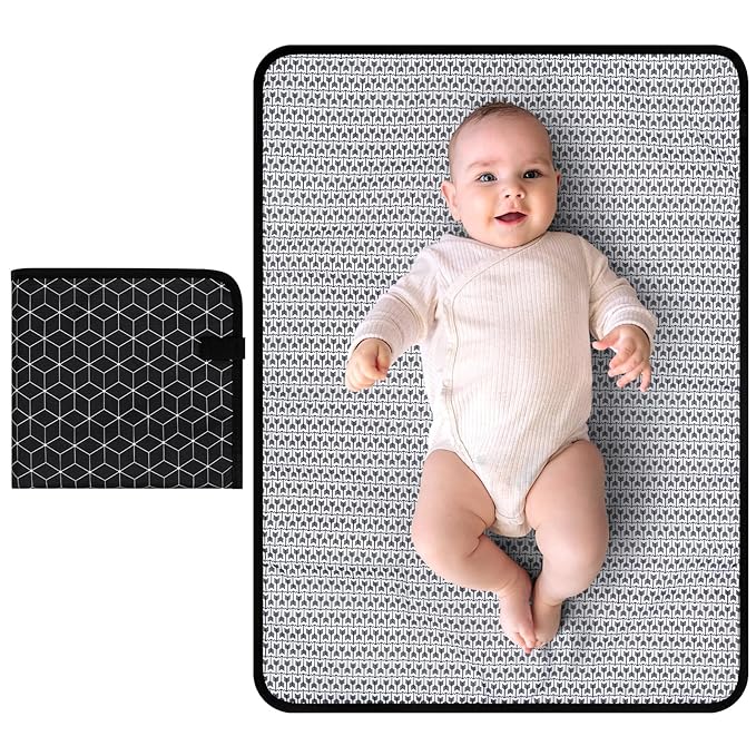 Accmor Portable Diaper Changing Pad, Waterproof Baby Changing Mat, Foldable Portable Travel Changing Pads for Baby, Black