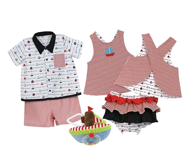 Stephan Baby Row Your Boat Bowling Shirt and Diaper Cover, 6-12 Months