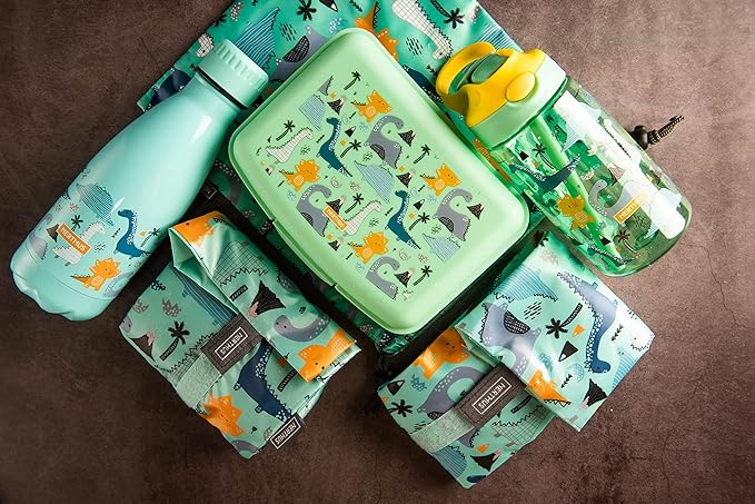 NERTHUS FIH 881 Reusable Dinosaur Snack Bag, Eco-Friendly, Adaptable, Easy to Clean and Washable