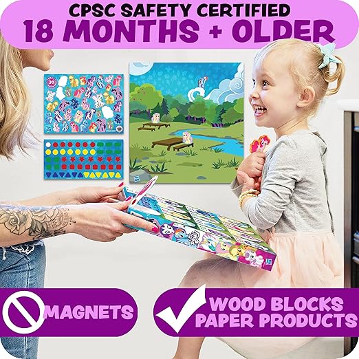 LIL ADVENTS Potty TIME Adventures Toddler Potty Training Sticker Chart Advent Calendar for Toddler Blind Box, Potty Reward Chart 14 Wooden Stacking Block Toys, Activity Board, My Little Pony Toys