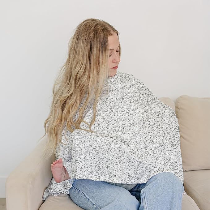 Sorrel + Fern Nursing Cover Up for Breastfeeding - Breathable Breastfeeding Cover with Removable Arch Neckline for Women - Breast Feeding Covers for Women (Sage Leaf)
