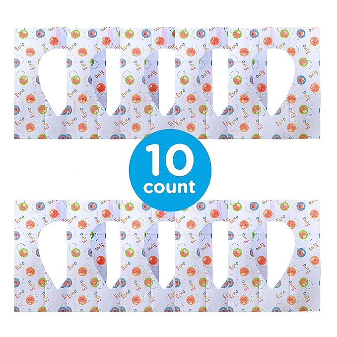 Sesame Street Potty Topper Disposable Stick-in-Place Toilet Seat Covers, 10 Count (Pack of 1)