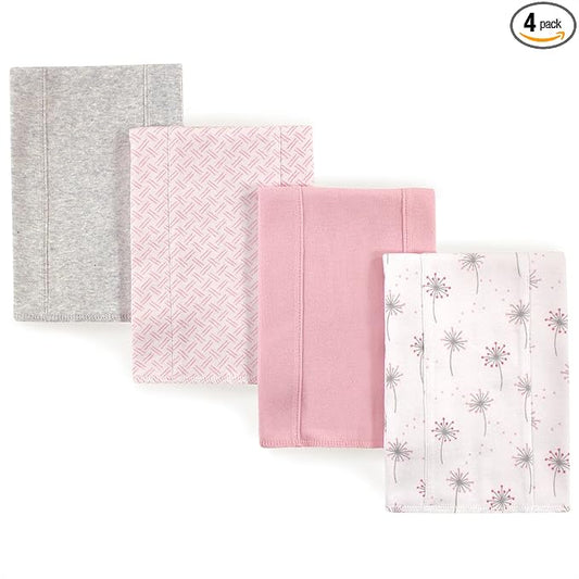Touched by Nature Unisex Baby Organic Cotton Burp Cloths, Dandelions, One Size