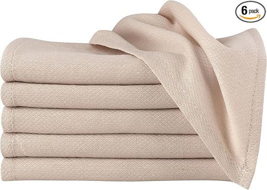 Deluxe 100% Natural Cotton Birdseye Cloth Diapers for Babies - Absorbent Cloth Diapers Burp Cloths - Oat - 6 Pack
