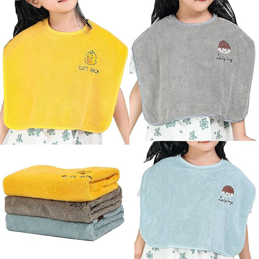 Baby Bibs for Girls or Boys, Toddler Bibs for Feeding (blue yellow grey)