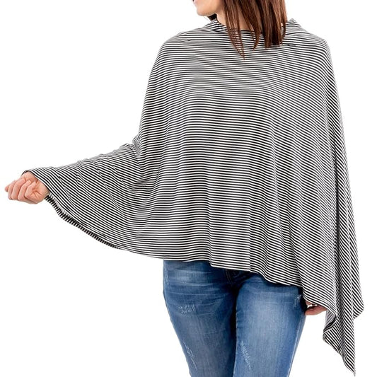 WeeSprout Nursing Cover for Breastfeeding, Soft & Breathable Nursing Poncho, Neck Insert for Hands-Free View, Machine Washable & Dryer Safe Feeding Cover Up