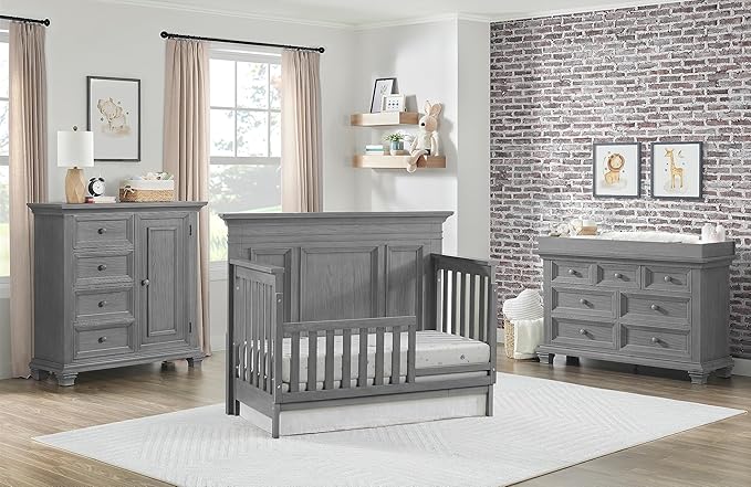 Oxford Baby Weston Crib to Toddler Bed Guard Rail Conversion Kit, Dusk Gray, Green Guard Gold Certified