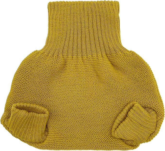 EcoAble Merino Wool Diaper Cover – Organic Overnight Knit Cover | Breathable Natural Fiber | Ideal for Fitted Cloth Diapers (EU86-92, Curry)