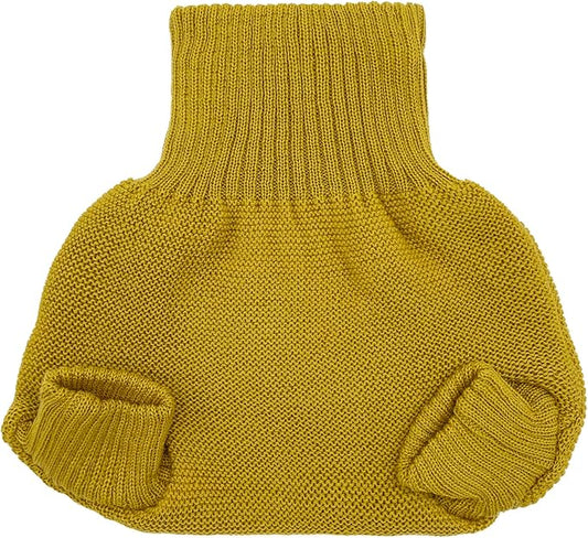 EcoAble Merino Wool Diaper Cover – Organic Overnight Knit Cover | Breathable Natural Fiber | Ideal for Fitted Cloth Diapers (EU86-92, Curry)
