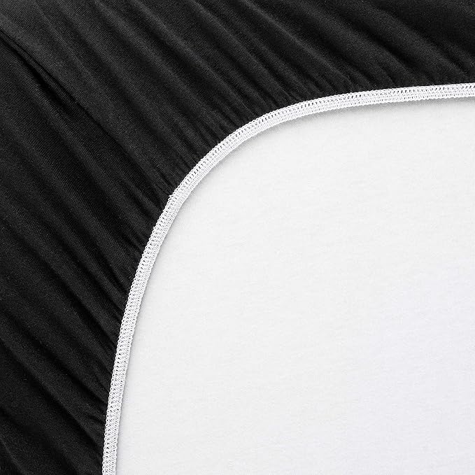 SheetWorld Fitted Baby Bassinet Sheet fits Dream On Me Traveler Portable Bassinet 19 x 32, 100% Cotton Jersey, Hypoallergenic, Butter Soft, Solid Black, Made in USA