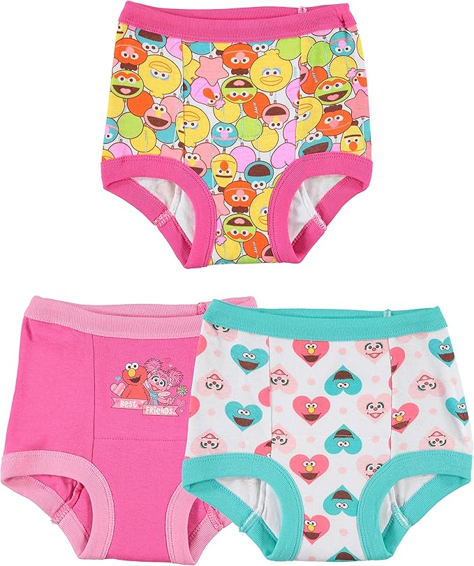 Sesame Street Unisex Toddler Potty Training Pants with Elmo, Cookie Monster and Big Bird with Stickers & Success Chart