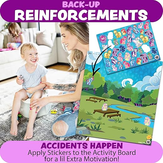 LIL ADVENTS Potty TIME Adventures Toddler Potty Training Sticker Chart Advent Calendar for Toddler Blind Box, Potty Reward Chart 14 Wooden Stacking Block Toys, Activity Board, My Little Pony Toys