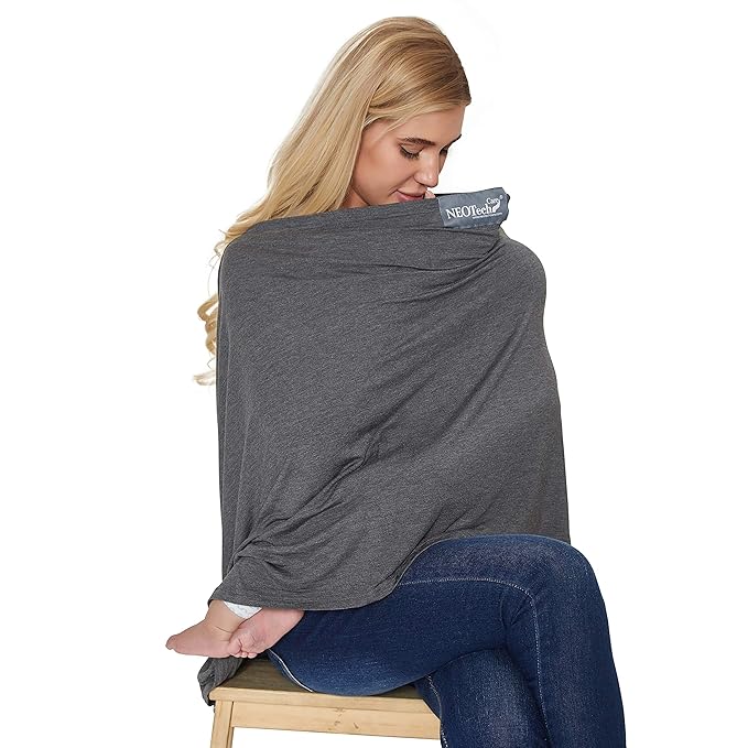 NeoTech Care Baby Nursing Cover Breastfeeding Scarf | Soft Fabric (Blue)
