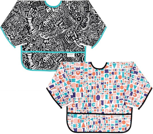 Bumkins Sleeved Bib for Girl or Boy, Baby and Toddler for 6-24 Mos