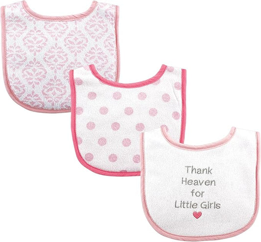 Luvable Friends Unisex Baby Cotton Terry Drooler Bibs with Fiber Filling