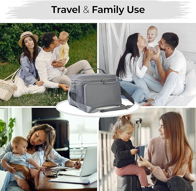 Breast Pump Bag Fit for Spectra S1 and S2, Wearable Breast Pump Bags with Milk Pack, Pumping Bag with Waterproof Mat for Pump Accessories, Bottle Bags for Travel and Family, Gray