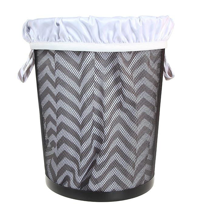 Teamoy (2 Pack Reusable Pail Liner for Cloth Diaper/Dirty Diapers Wet Bag, Gray Chevron+Slate