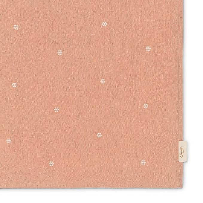 Crane Baby Violet Daisy Tuck Quilted Changing Pad Cover, Pink Diaper Changing Pad Cover, Pink Nursery Decor for Girls, Fits Standard Size, Machine Washable and Dryable, Soft Cotton Exterior